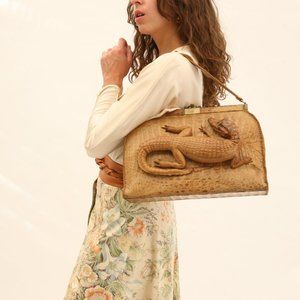Wild Eye! 1950's Vintage Croc Purse